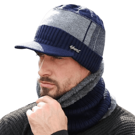 Bonnet casquette et cache - cou - Bonnet noir - Ajustable (du 54 au 59) | La boutique du chapeau
