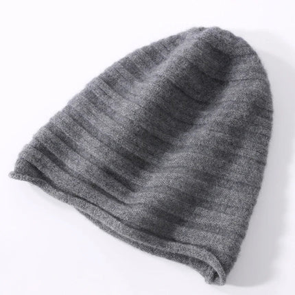 Bonnet chaud en cachemire - Gris - Ajustable (du 54 au 59) | La boutique du chapeau