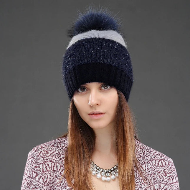 Bonnet d’hiver en acrylique et angora pour femme : chaleur optimale - Beige - Ajustable (du 54 au 59) | La boutique du chapeau