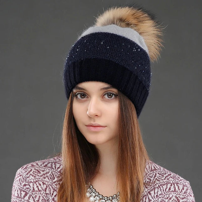 Bonnet d’hiver en acrylique et angora pour femme : chaleur optimale - Beige - Ajustable (du 54 au 59) | La boutique du chapeau