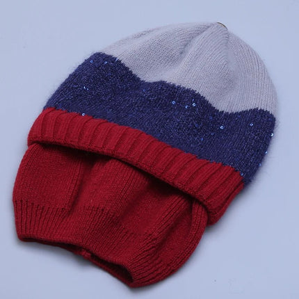 Bonnet d’hiver en acrylique et angora pour femme : chaleur optimale - Bleu - Ajustable (du 54 au 59) | La boutique du chapeau