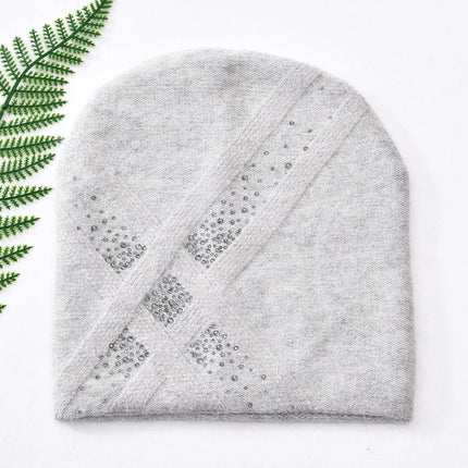 Bonnet d'hiver en tricot pour femme - Gris clair - Ajustable (du 54 au 59) | La boutique du chapeau