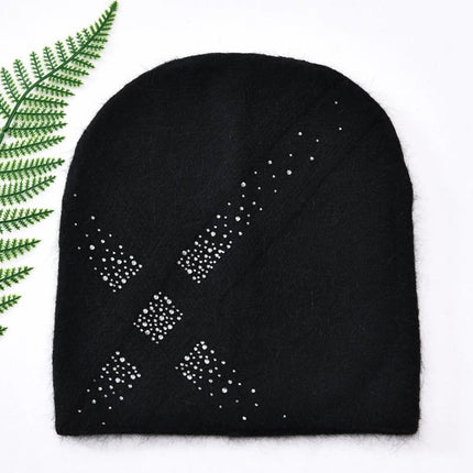 Bonnet d'hiver en tricot pour femme - Noir - Ajustable (du 54 au 59) | La boutique du chapeau