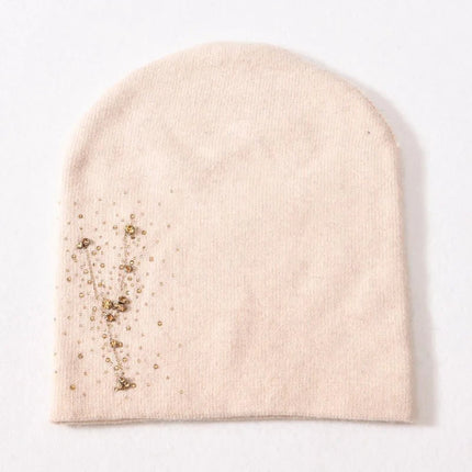 Bonnet d'hiver en tricot pour femme - Beige 2 - Ajustable (du 54 au 59) | La boutique du chapeau