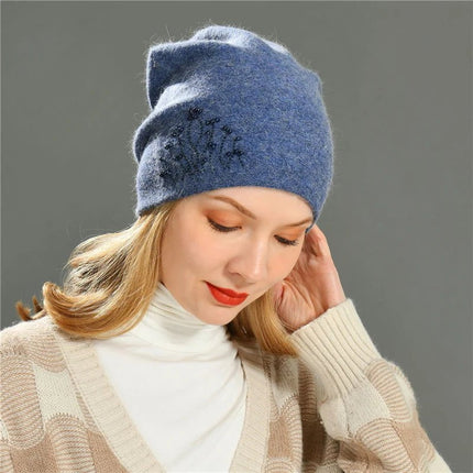 Bonnet d'hiver en tricot pour femme - Rose 7 - Ajustable (du 54 au 59) | La boutique du chapeau