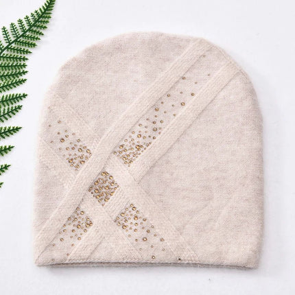 Bonnet d'hiver en tricot pour femme - Beige - Ajustable (du 54 au 59) | La boutique du chapeau