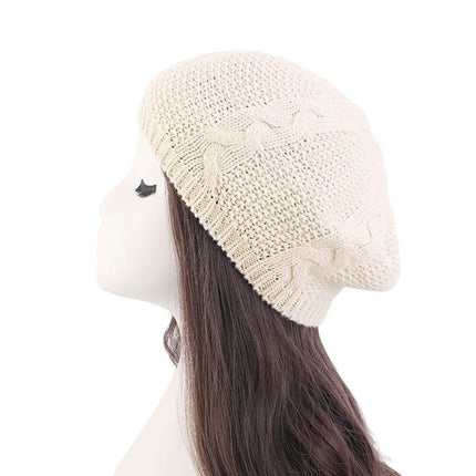 Bonnet d’hiver pour femme en tricot doux et tendance - Beige - Ajustable (du 54 au 59) | La boutique du chapeau