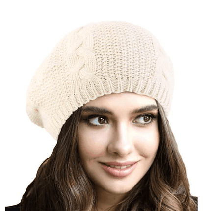 Bonnet d’hiver pour femme en tricot doux et tendance - Beige - Ajustable (du 54 au 59) | La boutique du chapeau