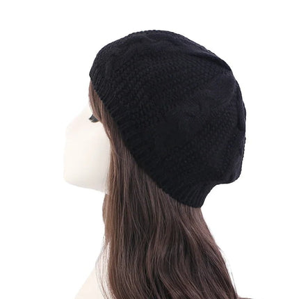 Bonnet d’hiver pour femme en tricot doux et tendance - Noir - Ajustable (du 54 au 59) | La boutique du chapeau