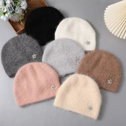 Bonnet double épaisseur en angora - Gris foncé - Ajustable (du 54 au 59) | La boutique du chapeau