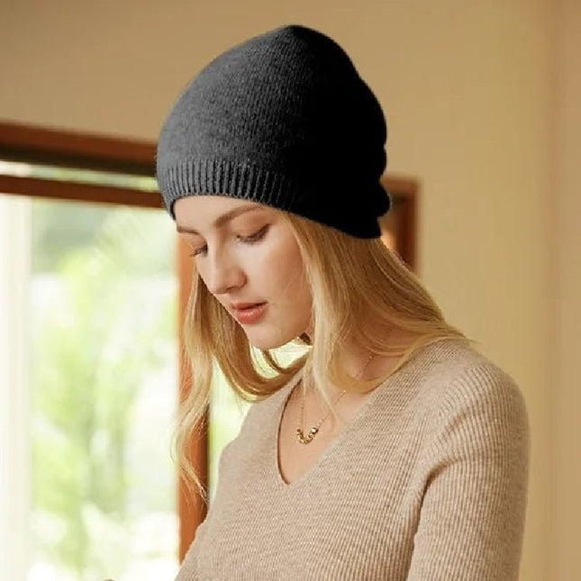 Bonnet en cachemire femme - Gris foncé - Ajustable (du 54 au 59) | La boutique du chapeau