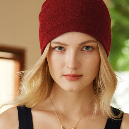 Bonnet en cachemire véritable - Rouge - | La boutique du chapeau