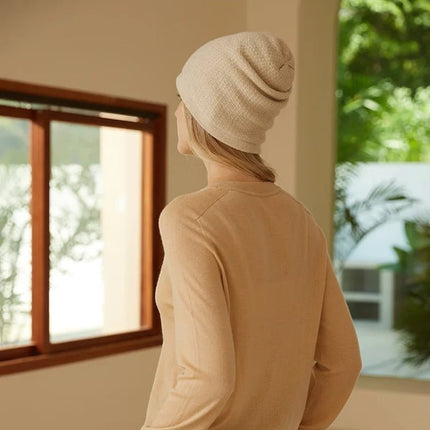 Bonnet en cachemire véritable - Beige - | La boutique du chapeau