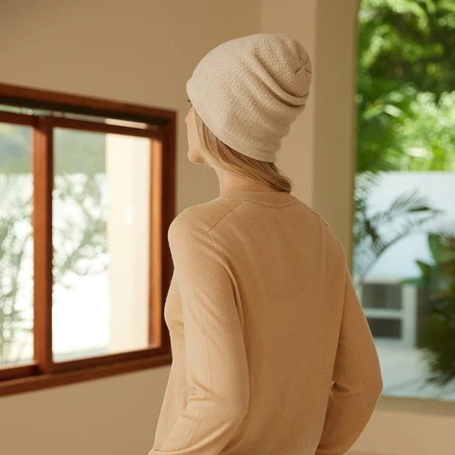 Bonnet en cachemire véritable - Beige - | La boutique du chapeau