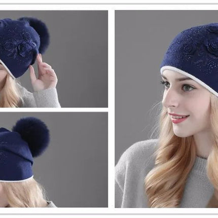 Bonnet en laine avec pompon pour femme : look hivernal tendance - Gris 2 - Ajustable (du 54 au 59) | La boutique du chapeau