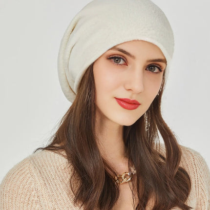 Bonnet en laine avec sertissage pour femme - Blanc - Ajustable (du 54 au 59) | La boutique du chapeau