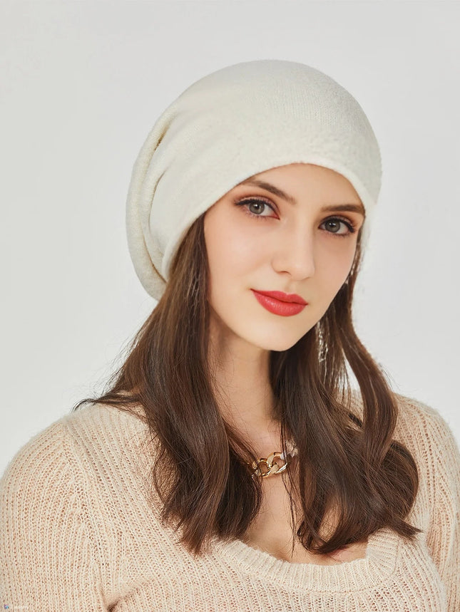 Bonnet en laine avec sertissage pour femme - Blanc - Ajustable (du 54 au 59) | La boutique du chapeau