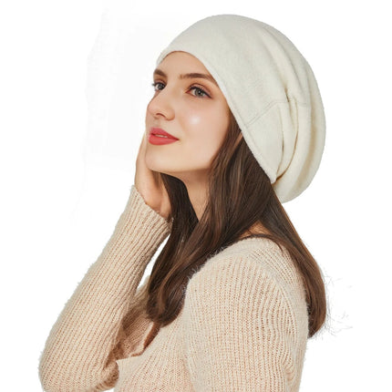 Bonnet en laine avec sertissage pour femme - Noir - Ajustable (du 54 au 59) | La boutique du chapeau
