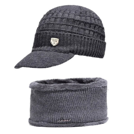Bonnet en laine avec visière - casquette seule Noire - Ajustable (du 54 au 59) | La boutique du chapeau