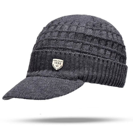 Bonnet en laine avec visière - Casquette seule Grise - Ajustable (du 54 au 59) | La boutique du chapeau