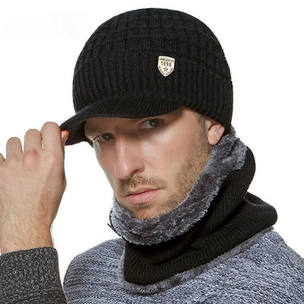 Bonnet en laine avec visière - casquette seule Noire - Ajustable (du 54 au 59) | La boutique du chapeau
