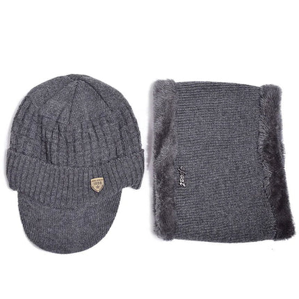 Bonnet en laine avec visière - casquette seule Noire - Ajustable (du 54 au 59) | La boutique du chapeau