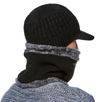 Bonnet en laine avec visière - casquette seule Noire - Ajustable (du 54 au 59) | La boutique du chapeau