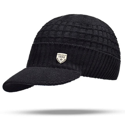 Bonnet en laine avec visière - Tour de cou gris - Ajustable (du 54 au 59) | La boutique du chapeau