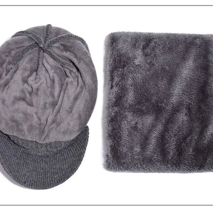 Bonnet en laine avec visière - Casquette seule Grise - Ajustable (du 54 au 59) | La boutique du chapeau