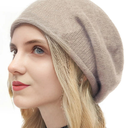 Bonnet en laine douce pour femme - Beige - Ajustable (du 54 au 59) | La boutique du chapeau