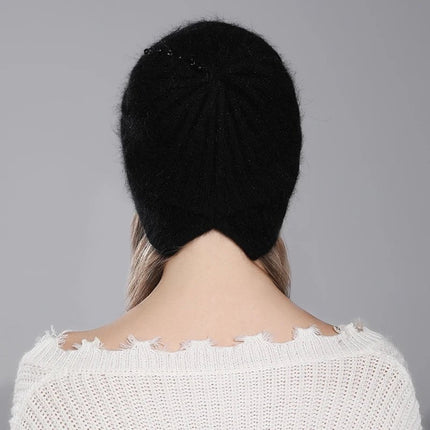 Bonnet en laine et angora - Beige - Ajustable (du 54 au 59) | La boutique du chapeau