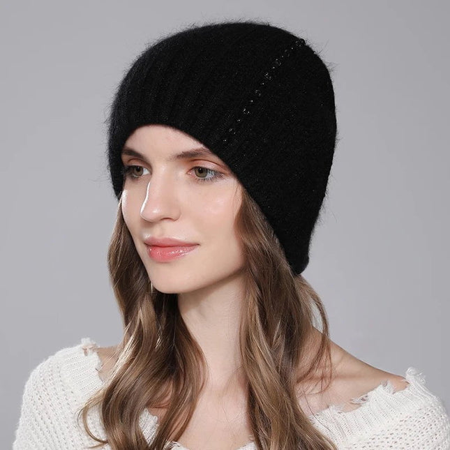Bonnet en laine et angora - Beige - Ajustable (du 54 au 59) | La boutique du chapeau
