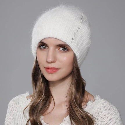 Bonnet en laine et angora - Beige - Ajustable (du 54 au 59) | La boutique du chapeau