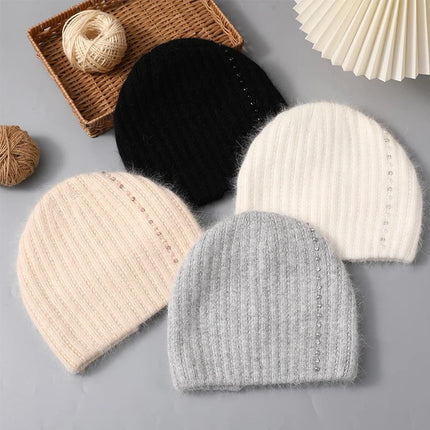 Bonnet en laine et angora - Beige - Ajustable (du 54 au 59) | La boutique du chapeau