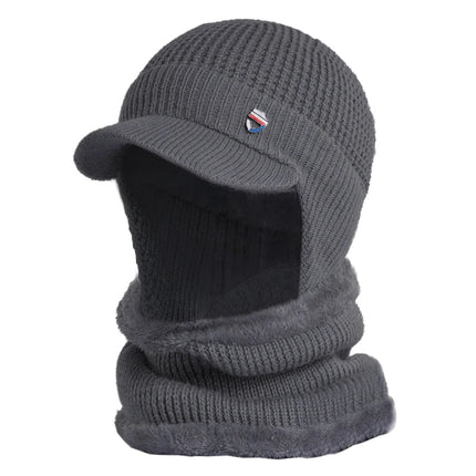 Bonnet en laine et cache cou - Gris foncé - Ajustable (du 54 au 59) | La boutique du chapeau