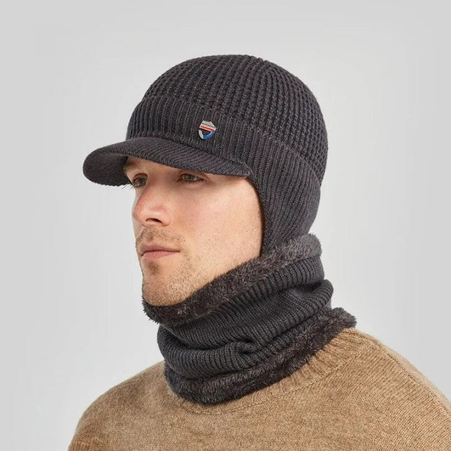 Bonnet en laine et cache cou - Gris - Ajustable (du 54 au 59) | La boutique du chapeau