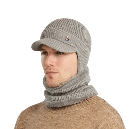 Bonnet en laine et cache cou - Gris - Ajustable (du 54 au 59) | La boutique du chapeau