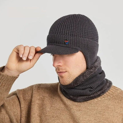 Bonnet en laine et cache cou - Gris - Ajustable (du 54 au 59) | La boutique du chapeau