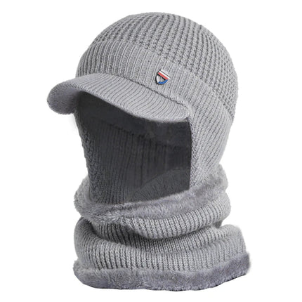 Bonnet en laine et cache cou - Gris - Ajustable (du 54 au 59) | La boutique du chapeau
