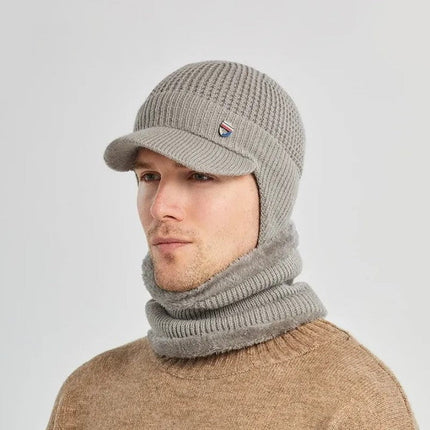 Bonnet en laine et cache cou - Gris - Ajustable (du 54 au 59) | La boutique du chapeau