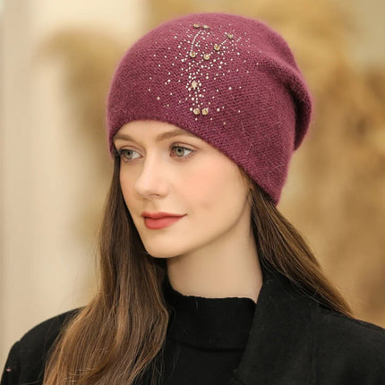 Bonnet en polaire pour femme : protection contre le froid - Violet foncé - Ajustable (du 54 au 59) | La boutique du chapeau