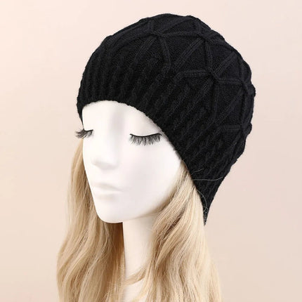 Bonnet en tricot torsadé pour femme : style classique et chic - Noir - Ajustable (du 54 au 59) | La boutique du chapeau