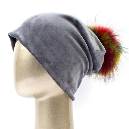 Bonnet en velours - Gris C - Adulte | La boutique du chapeau