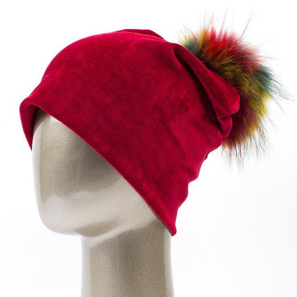 Bonnet en velours - Rouge C - Adulte | La boutique du chapeau