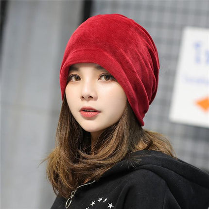Bonnet en velours - Rouge - Adulte | La boutique du chapeau