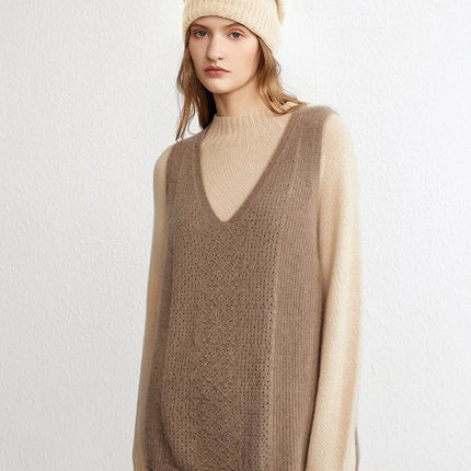 Bonnet épais en cachemire - Beige - Ajustable (du 54 au 59) | La boutique du chapeau