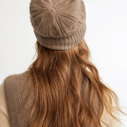 Bonnet épais en cachemire - Beige - Ajustable (du 54 au 59) | La boutique du chapeau
