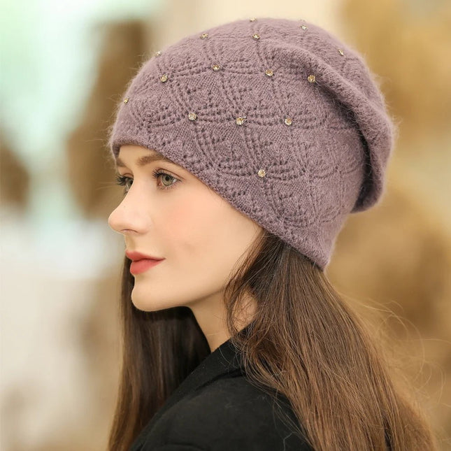 Bonnet épais pour femme : idéal pour l’hiver - Violet clair - Ajustable (du 54 au 59) | La boutique du chapeau