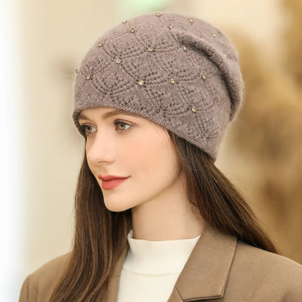 Bonnet épais pour femme : idéal pour l’hiver - Violet clair - Ajustable (du 54 au 59) | La boutique du chapeau