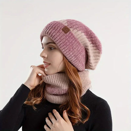 Bonnet et cache - cou - Rose - Ajustable (du 54 au 59) | La boutique du chapeau